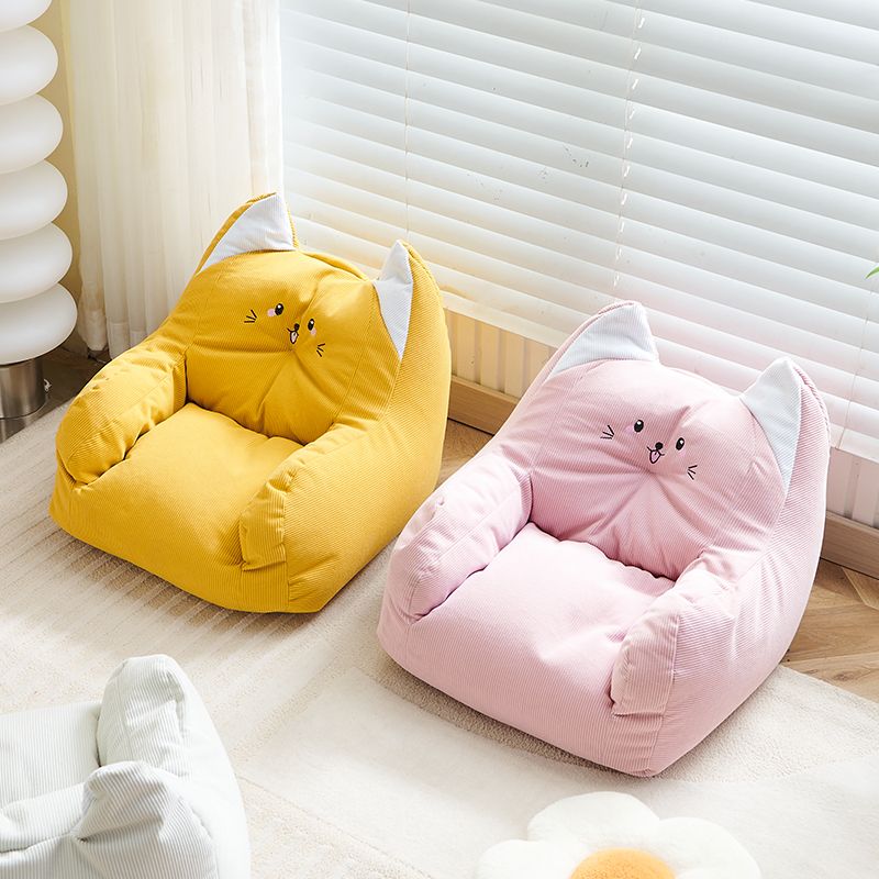 キッズソファー　子供用ソファー　ビーズクッション　選べる３色　動物型ソファー　毛玉にならないベルベット生地　静音充填物　ローソファー　１人掛けソファー