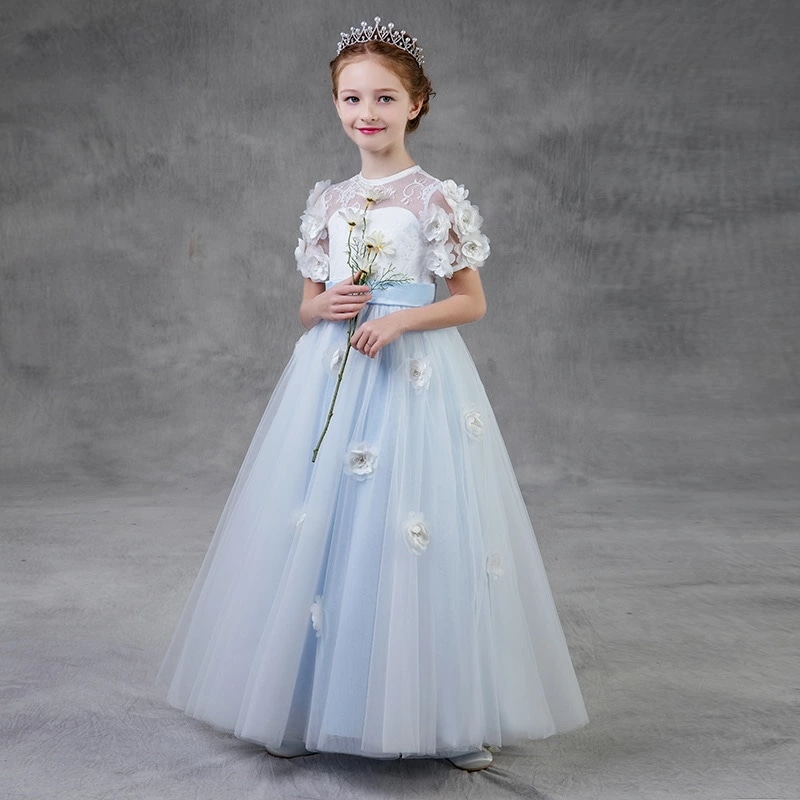 人気推薦子供ドレス ピアノ発表会 半袖 キッズドレス パーティードレス 子供服 ドレス ロングドレス 女の子 ワンピース 演奏会 豪華なドレス コンクール衣装 子ども 結婚式 フォーマル お姫様 フラ 7,359円