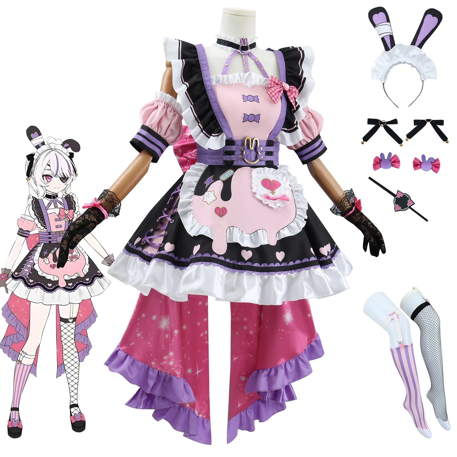 「にじさんじ」マリア マリオネット Maria Marionette 2.0 ILUNA コスプレ にじさんじ セットアップ YouTuber VTB Virtual YouTuber