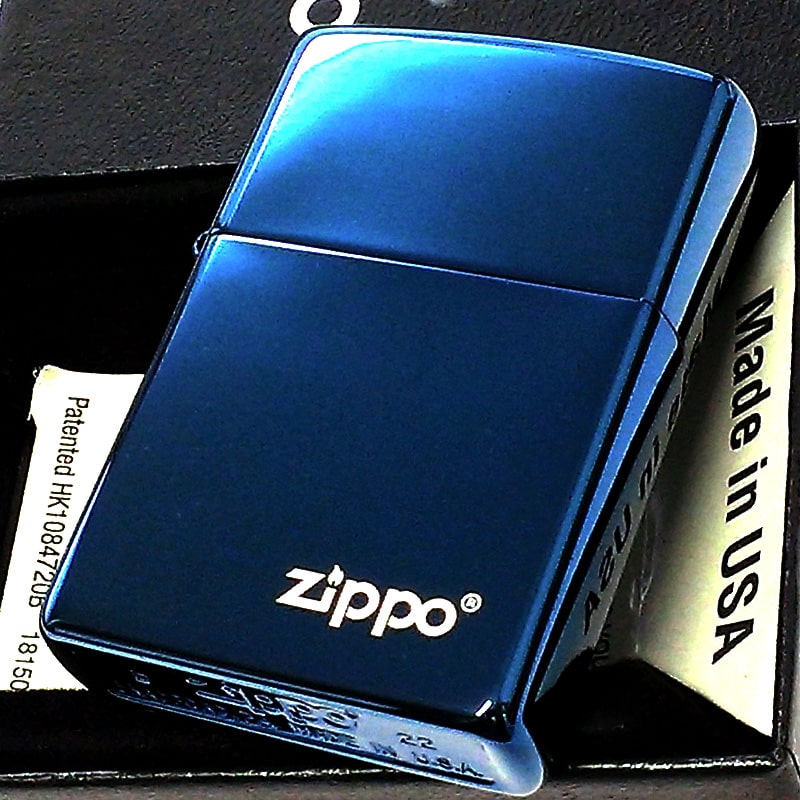 ZIPPO サファイアブルー ジッポ ライター おしゃれ ロゴ チタン加工 シンプル かっこいい 青 高級感 美しい メンズ レディース プレゼント ギフト