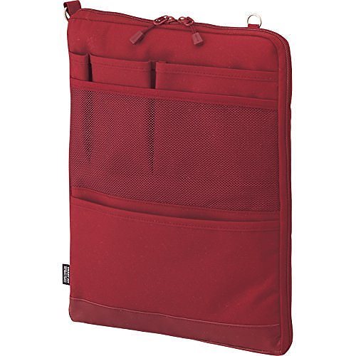 （まとめ買い）バッグインバッグ A4 レッド A-7683-3 00204277 [x3]