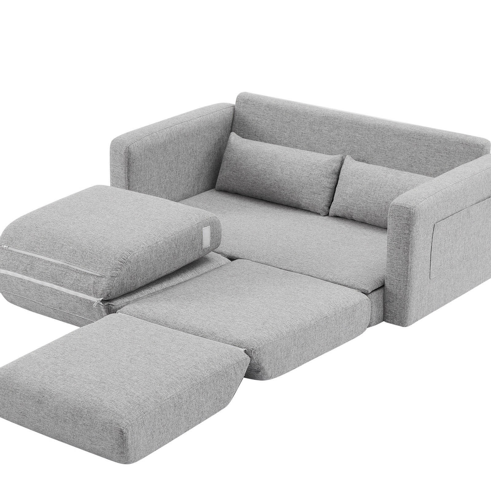 2 seater ソファ 2人掛け 収納付き ファブリック 両側に肘掛け付き 木脚外し可能 ローソファ コンパクト ひとり暮らし カウチソファー 5色【日本国内出荷】 DJYC238