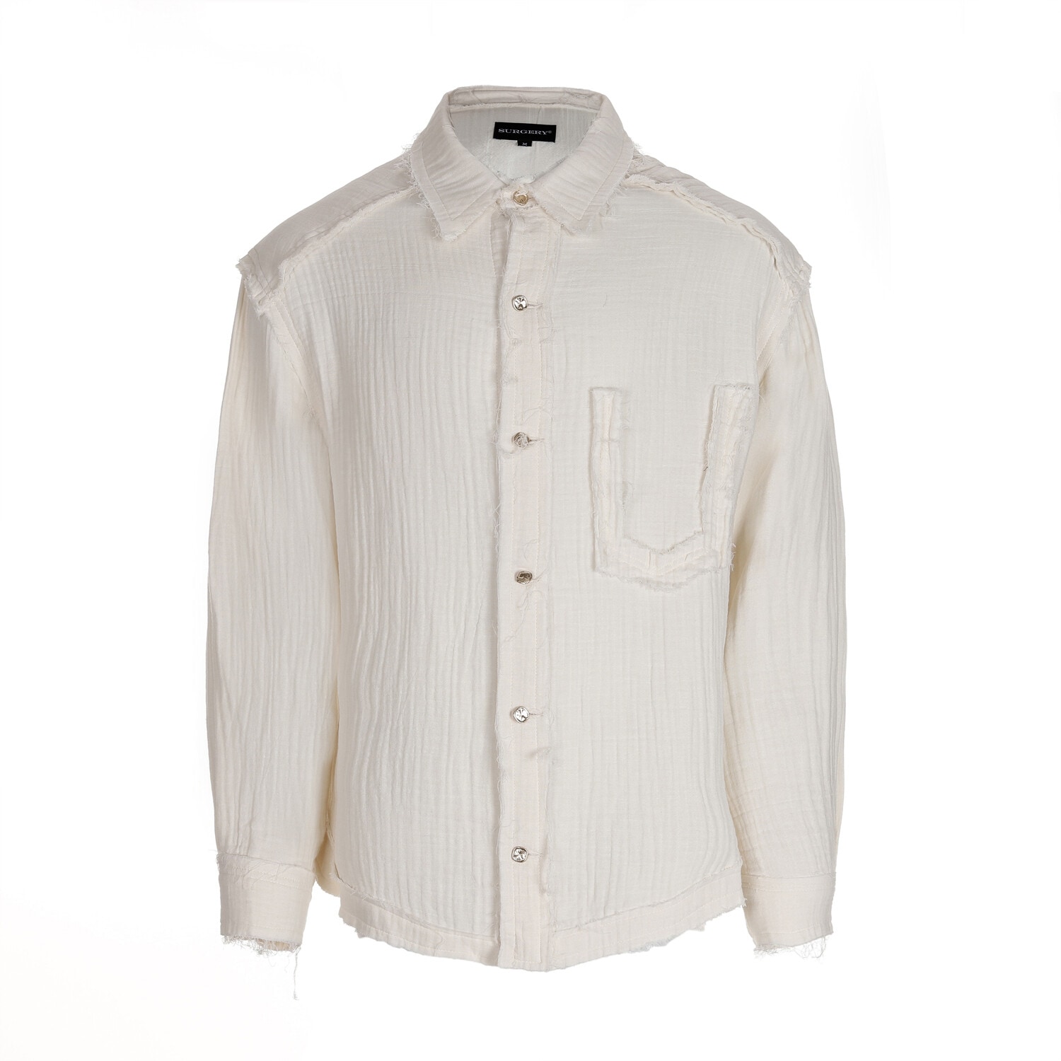 【SURGERY】 SURGERY DESTROYED GAUZE SHIRTS : IVORY