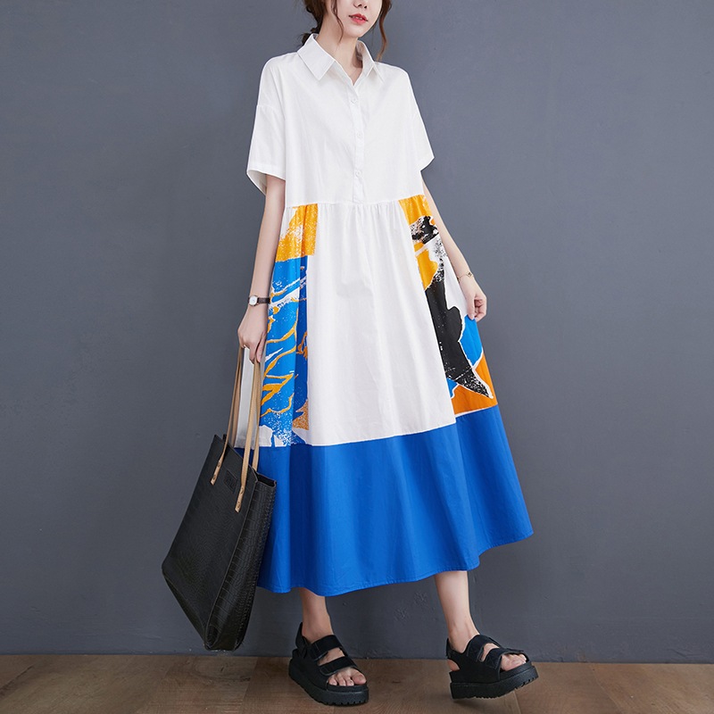 ワンピース ミモレ丈ワンピース シャツワンピース 半袖 襟付き ミモレ丈 切り替えデザイン ハーフボタン かわいい 大人可愛い きれいめ シンプル カジュアル 上品 おしゃれ かっこいい 大人女子