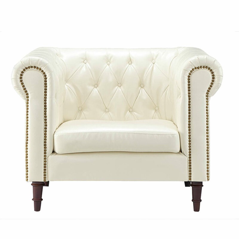 フェリーニ 1人掛け GS-339WH 【 合皮 1人掛けソファー おしゃれ カウチソファ パーソナルチェアー リビング家具 インテリア雑貨 レザー 一人掛け アームソファ 】