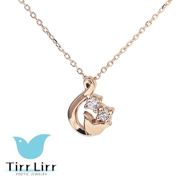 Tirr Lirr ティルリル レディース　シルバー キュービック ジルコニア ネックレス TNS-108 アクセサリー　ペンダント　ピンクゴールド カラー　芸能人　着用　雑誌　掲載