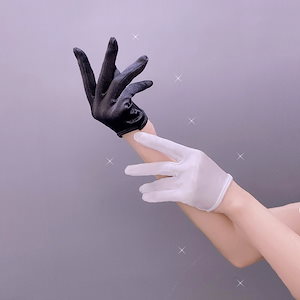 ロリータ ロリータ サテン ハーフ 手のひら ハーフ 手袋 女 ロー パンク ゴスロリ カフス ショート 二次元 パフォーマンス cos