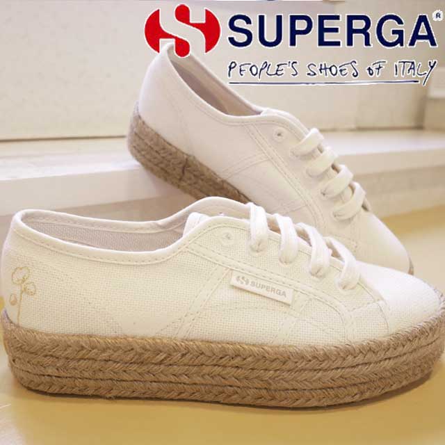 スペルガ SUPERGA スニーカー レディース 2730 ロープ オーガニック エンブロイダリー キャンバススニーカー エスパドリーユ S3123UW A1E BEIGE RAW-ORANGE AP