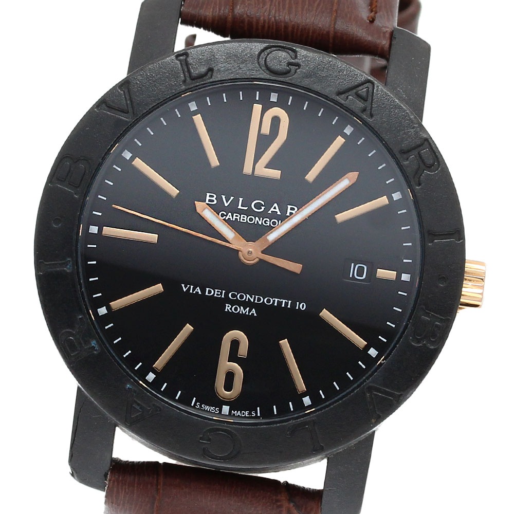 ブルガリ BVLGARI BB40CL ブルガリブルガリ カーボン デイト 自動巻き メンズ _837650【中古】