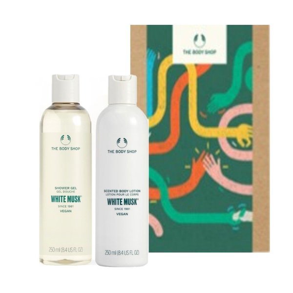 【The body shop】 ギフト ラッピング ホワイト マスク ボディ 2種 (250ML) (贈呈品なくなり次第贈呈終了)