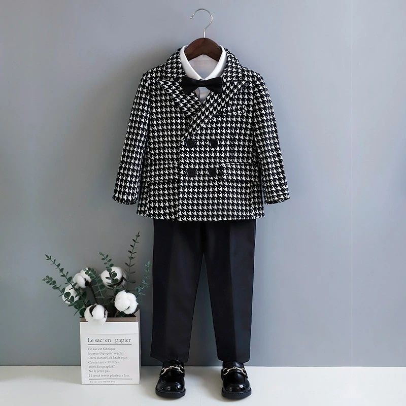 【急速出荷】子供スーツ 入学式 スーツ 男の子 フォーマル 千鳥格子柄 ジャケット ベビー ベビー服 80 90 100 110 120 入園式 卒園式 卒業式 スーツ 子供服 男の子 キッズ スー