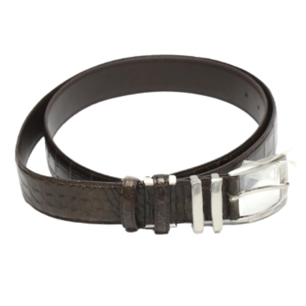 クロコダイル クロコダイルステッチ 35mm 紳士用ベルト ブラウン