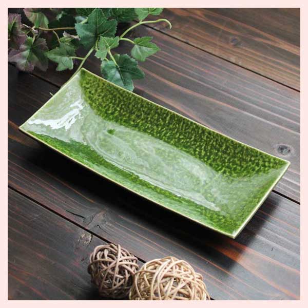 （３Ｐセット）瀬戸焼（陶器）　織部　長角皿