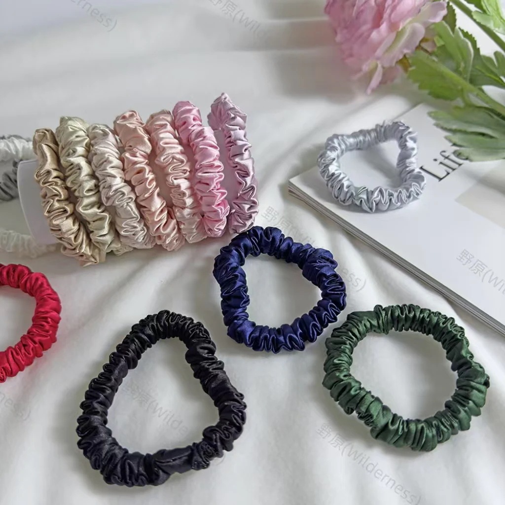 【INS人気中】3点セットシルク ヘアゴム ヘアアクセサリー シュシュ 洗顔 ヘアゴム シルク100％ 絹 ヘアケア 小さめ 細め 髪留めゴム 美髪 まとめ髪 髪留め レディース 高級 シンプル おし