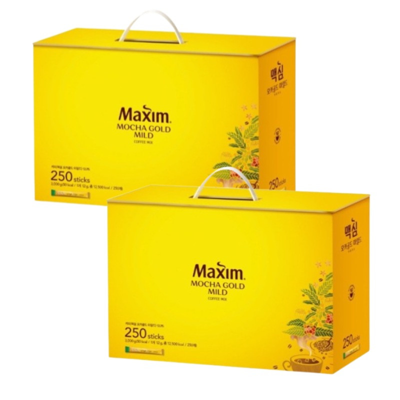 モカゴールド マイルド コーヒーミックス 12g x 250本入 2セット 韓国インスタントコーヒー スティックタイプ 大容量 お徳用セット まろやかな味わい おうちカフェ まとめ買い 人気商品