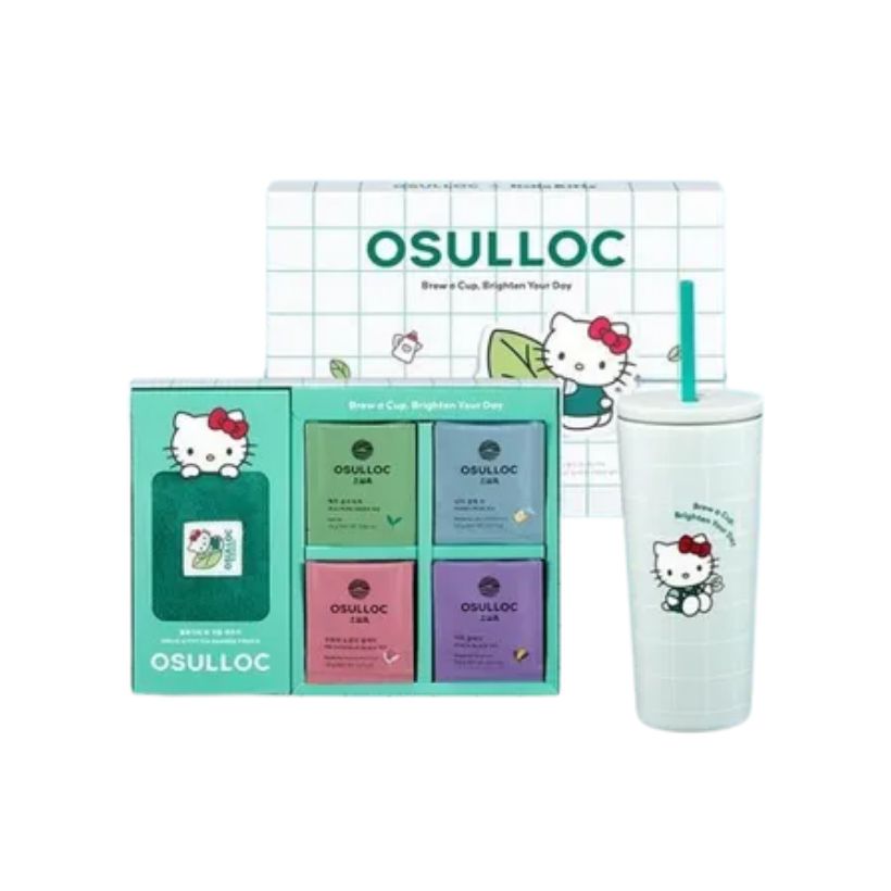 [25SS/New]ハローキティ ティー ガーデン エディション 4種(済州純粋緑茶+イチジクショコラブラックティー+ピーチブラックティー+サムダハニーバティー)+ハローキティ タンブラー 550ml