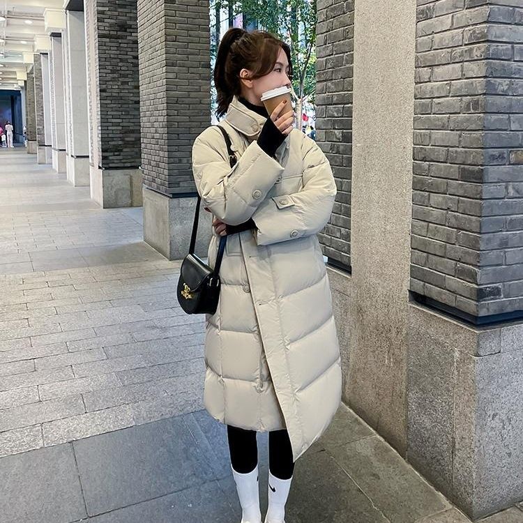 アウターダウンジャケットコートウエスト引き締め 韓国版はデザイン感がゆったりしている 厚手ジャケット 快適 セミロング 流行り レトロ 百掛け 冬新作日系ダウンコットンジャケット