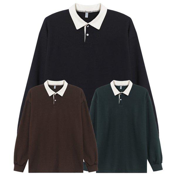 メンズ オーバーサイズ 配色カラー 長袖Tシャツ AC-KAA-Q001