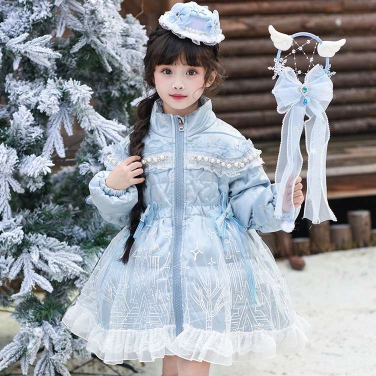 プリンセス風ダウンジャケットアナと雪の女王アイサコート冬の新作ベビー洋風エルサダウンジャケット白アヒルの綿入れコート