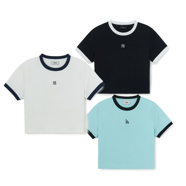 Ringer Slim Crop T-Shirt 3FTSB6953-50WHS,3FTSB6953-07ABS,3FTSB6953-50BKS