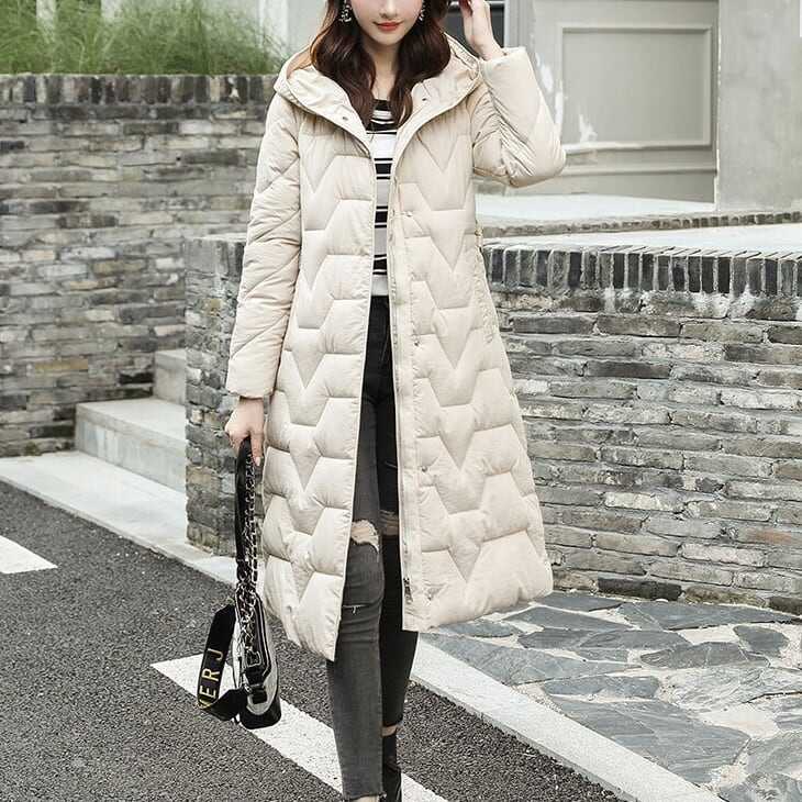 中綿コート レディース アウター ダウンコート キルティング 韓国風 幾何学模様 中綿ダウンコート ロング丈 軽い 軽量 フード付き 冬服 厚手 アウター 暖かい 大きいサイズ スリム 防寒 lout