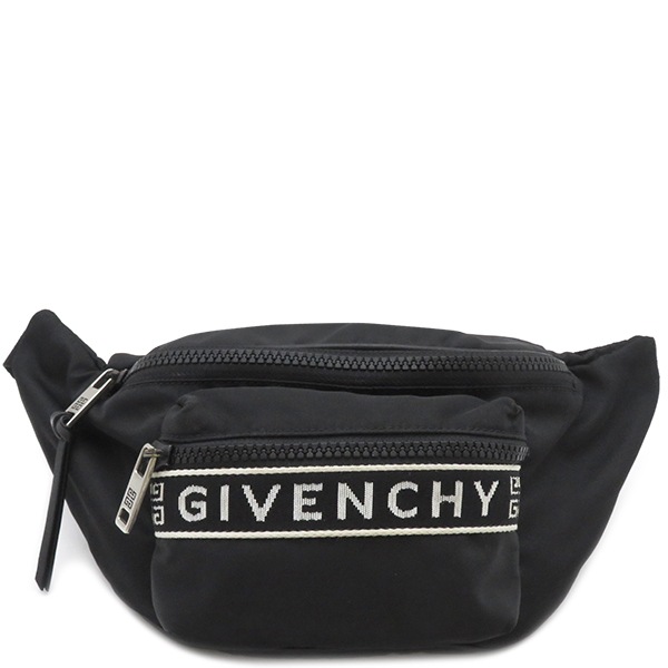 ジバンシイ GIVENCHY ウエストバッグ ロゴ ナイロン ブラック シルバー金具 黒 ウエストポーチ ボディバッグ BK5037K0B5 【保存袋】【中古】