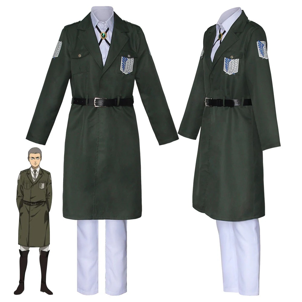 進撃巨人cos服第4四半期調査兵団団服フルセットコスプレ服軍グリーンコート
