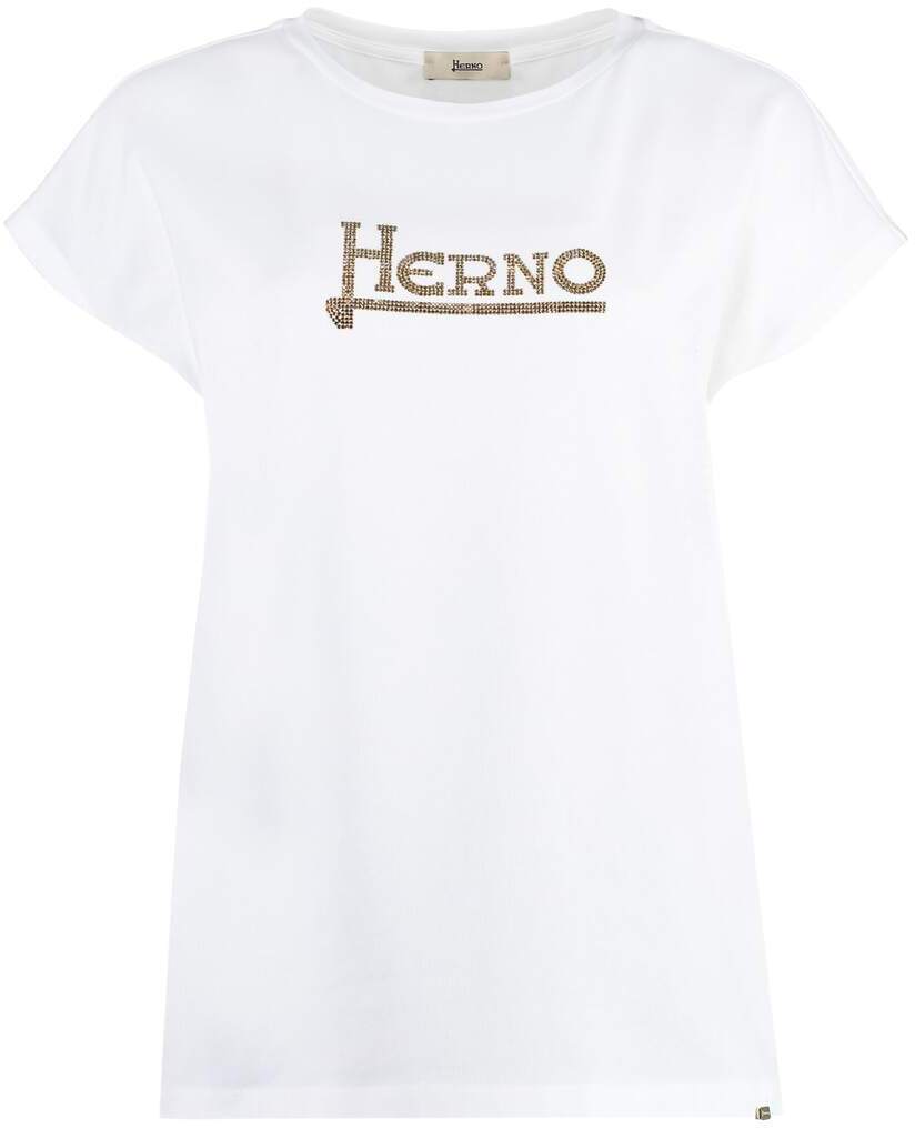 【高い素材】 ヘルノJG000211D 52009 1080 ホワイト 春夏2024 Tシャツ レディース ia Tシャツ・カットソー サイズ:42(IT)