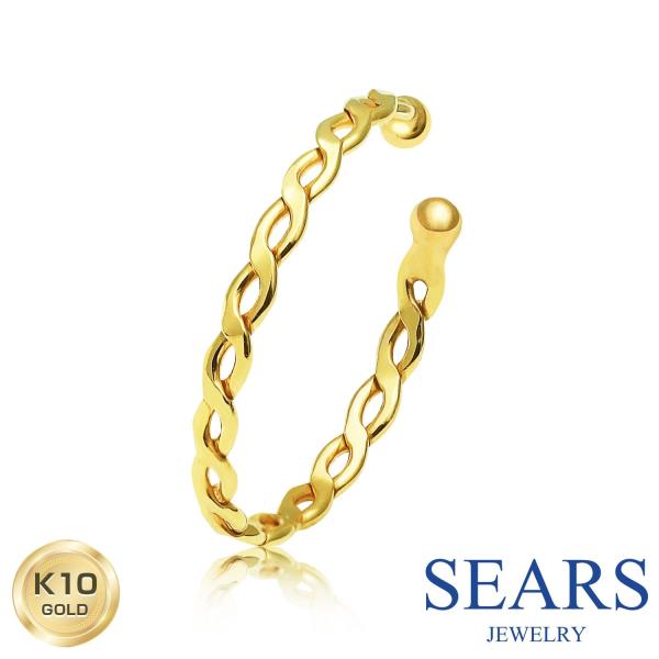 イヤーカフ レディース 10金 地金 ウェーブ K10 誕生日 プレゼント ゴールド ギフト ジュエリー