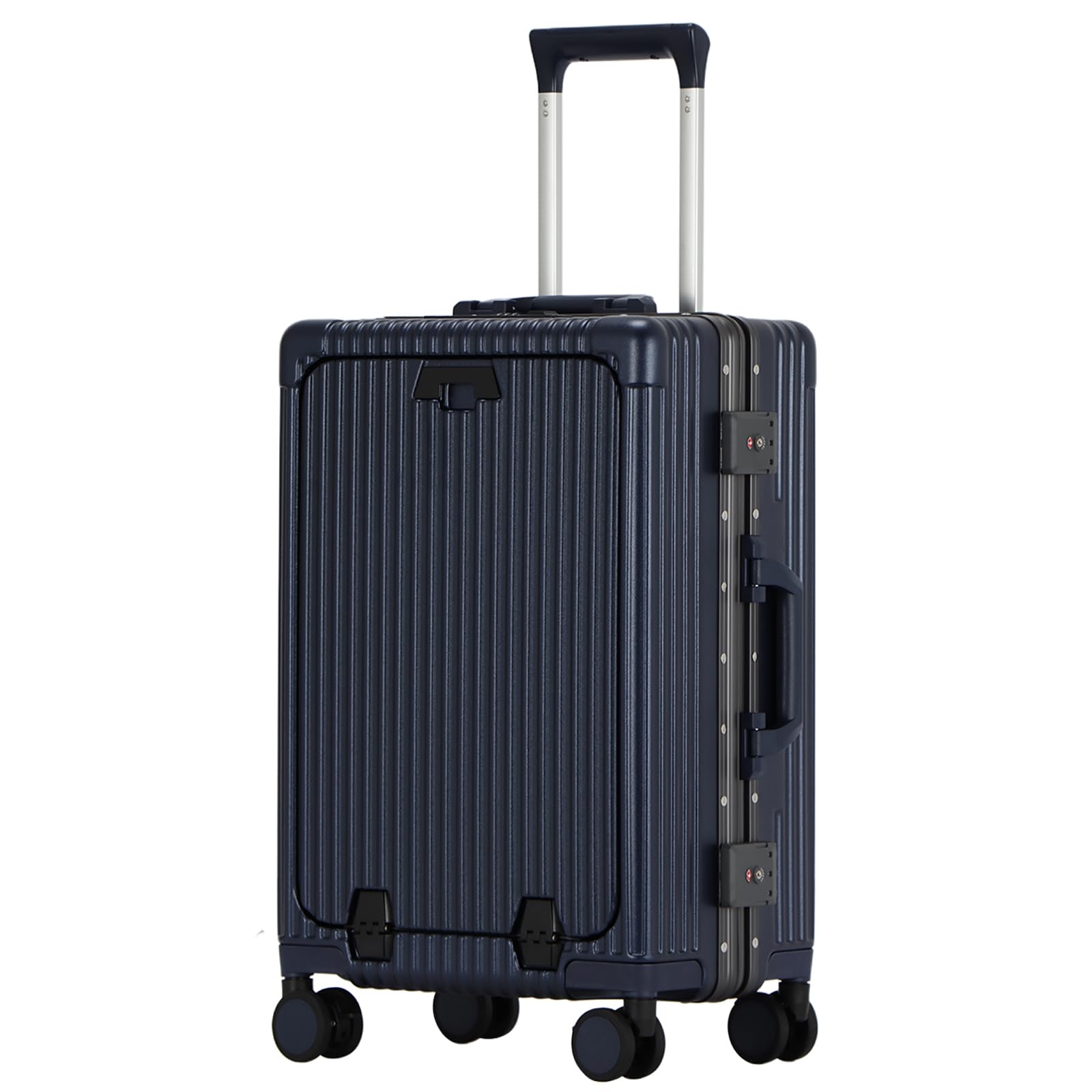 [魔法小屋] スーツケース 前開き キャリーケース 機内持ち込み キャリーバッグ フロントポケット スーツバッグ USB Type-C 充電口 多機能 乾湿分離内装 軽音 軽量 携帯スタンド 側面フッ