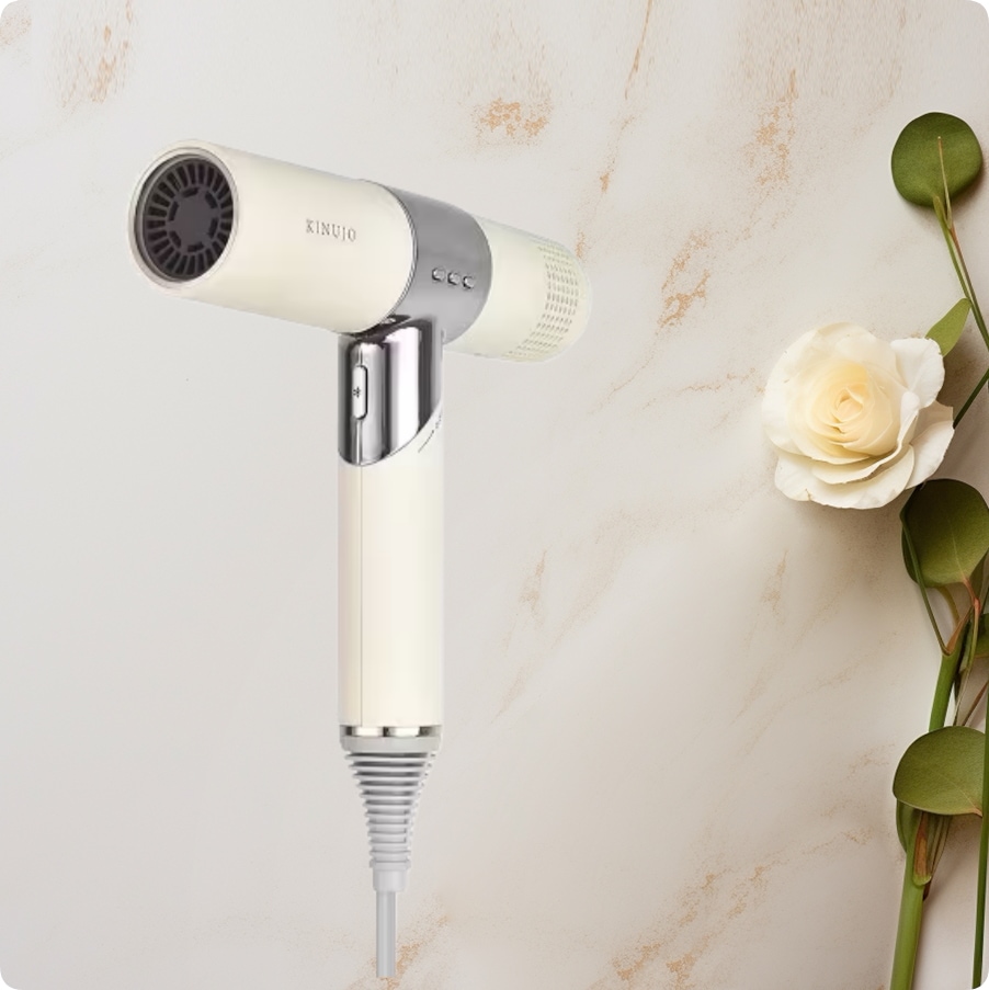 ヘアドライヤー Hair Dryer 3段階風量調節 大風量 速乾 遠赤外線 ブラシレスDCモーター搭載 軽量 マイナスイオン ホワイト KH301