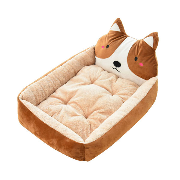 ペットベッド ふわふわ ペットマット 90cm ワンちゃんデザイン ペットグッズ 犬 グッズ 用品 ハウス 取り外し可能 クッション付き
