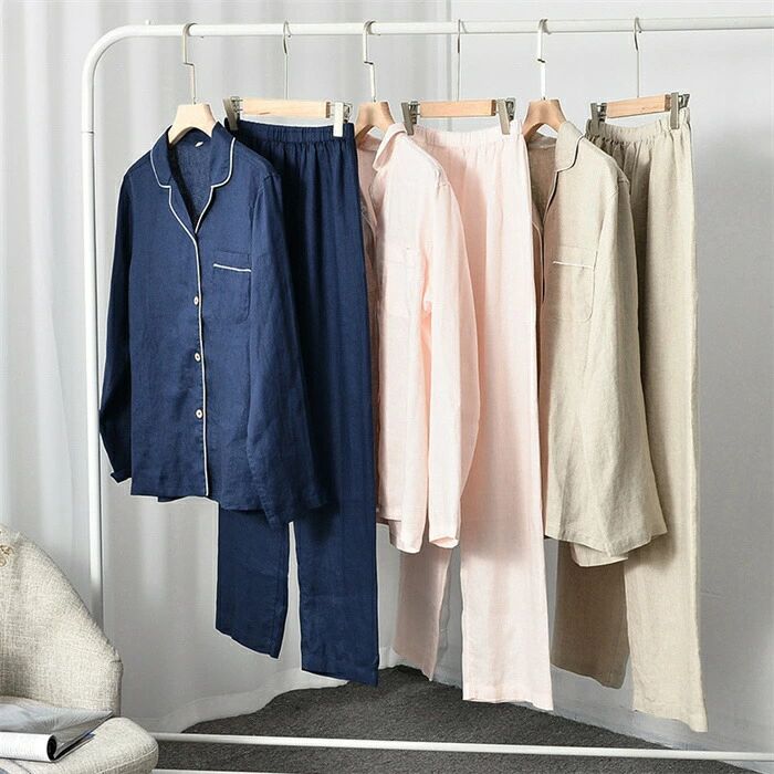 【本日限定】長袖 ルームウェア パンツ 寝巻き ギフト 麻 リネンパジャマ 上下セット リネン 前開き vネック レディース プレゼント パジャマ 結婚祝い メンズ 寝間着 春夏秋冬 ペアパジャマ