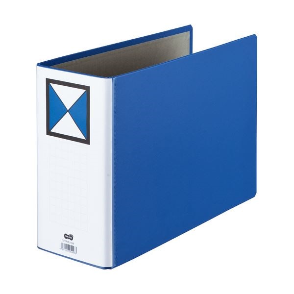 （まとめ）両開きパイプ式ファイル A4-E 100mmとじ 青 10冊[x3セット]