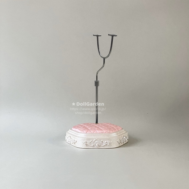 BJD ドール用スタンド 白色ベース+ピンク布 1/6YOSD 1/4MSD 1/3SD ブライス kumako Popovy Siste体 1/12 オビツ11/オビツ22/オビツ24サイズ人形用