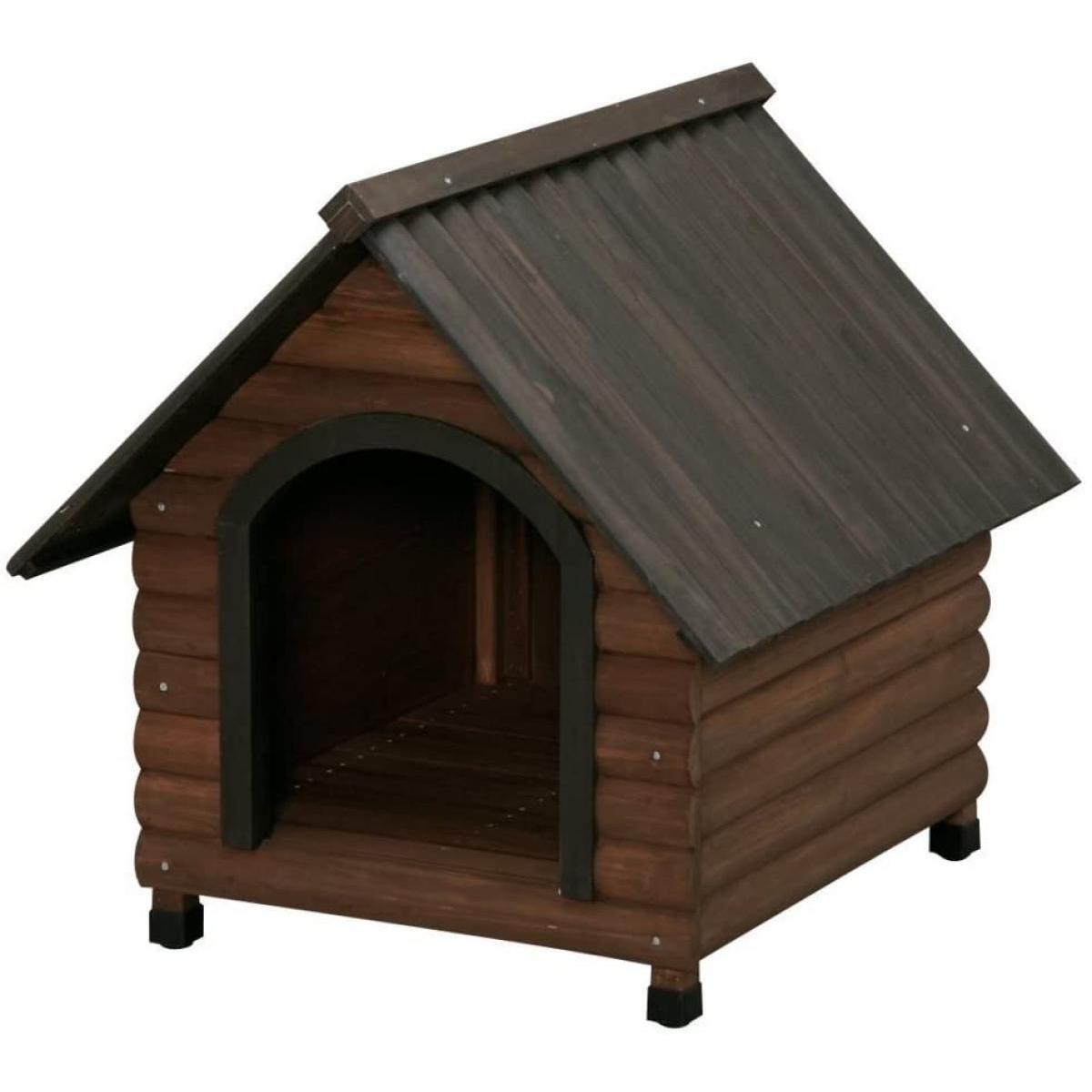 ログ犬舎 LGK-750 ダークブラウン アイリスオーヤマ 犬小屋 ドッグハウス 屋外 木製 ログハウス