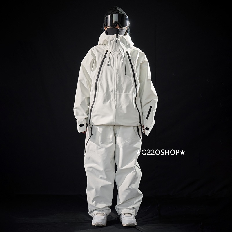 スノボウェア 2025 上下セット メンズ レディース ズボン パンツ アウター ジャケット 無地 白黒紫 3L ウィンタースポーツ スノーボードウェア スキーウェア スノーウェア 防水防寒 韓国風