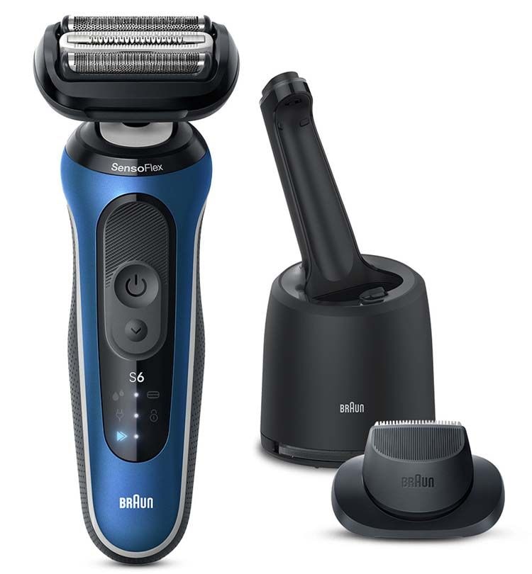 ブラウン 電気シェーバー ひげ剃り 密着シリーズ6洗浄器つき ブルー 62-B7200CC BRAUN (D)　メガ割