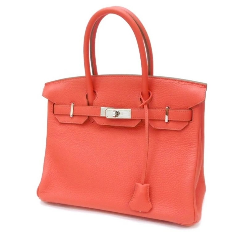 ｴﾙﾒｽ HERMES ﾊﾝﾄﾞﾊﾞｯｸﾞ ﾊﾞｰｷﾝ30 X刻印 SV金具 ﾛｰｽﾞｼﾞｬｲﾌﾟｰﾙ ﾄﾘﾖﾝｸﾚﾏﾝｽ 【中古】(62371)