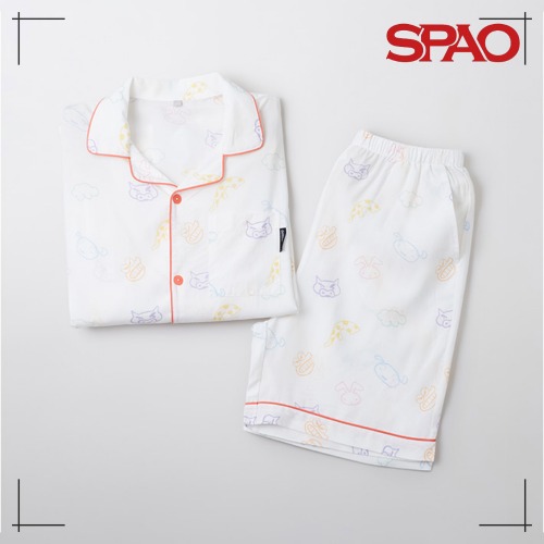 SPAO クレヨンしんちゃん 半袖パジャマ(IVORY) かわいい 部屋着 韓国人気
