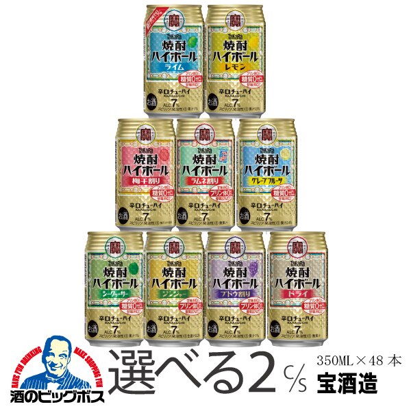 メガ割り 選べる よりどり 2ケース ハイボール 宝 焼酎ハイボール 350ml 2ケース 48本『BSH』