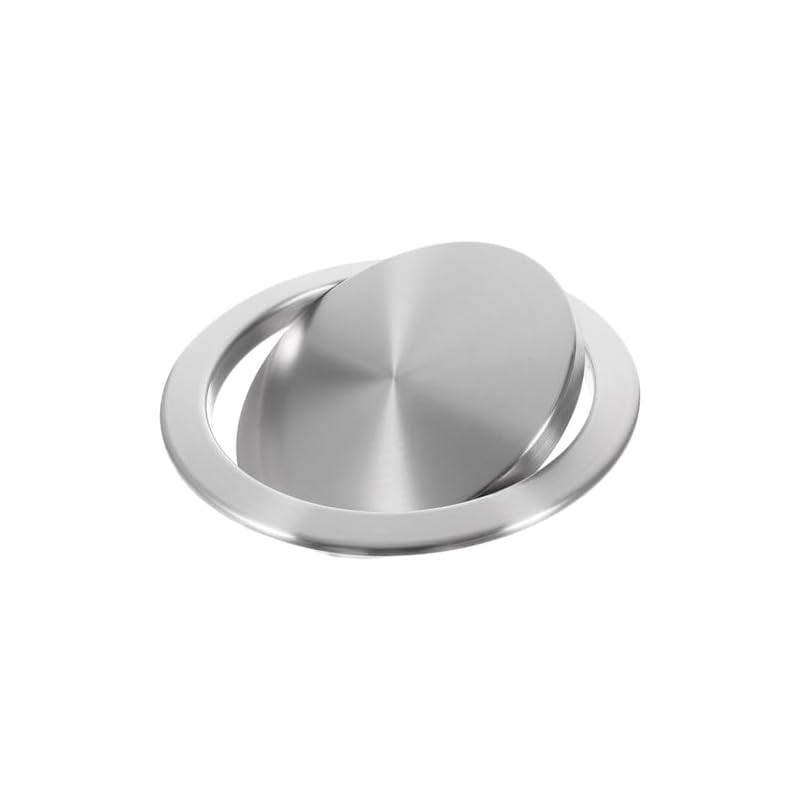 STOBAZA ゴミ箱ふた 丸型 ゴミ箱 凹型ゴミカバー シュート 蓋 内蔵型 内蔵フラップ カウンタートップ ゴミ箱 シュート カバー ステンレス ステンレス鋼 凹型 蓋 埋め込み型 ゴミ箱 ビン