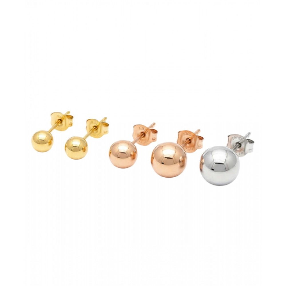 ALLEUN シルバー 925 ベーシックシルバーボールピアス 4,5,6,8,10mm
