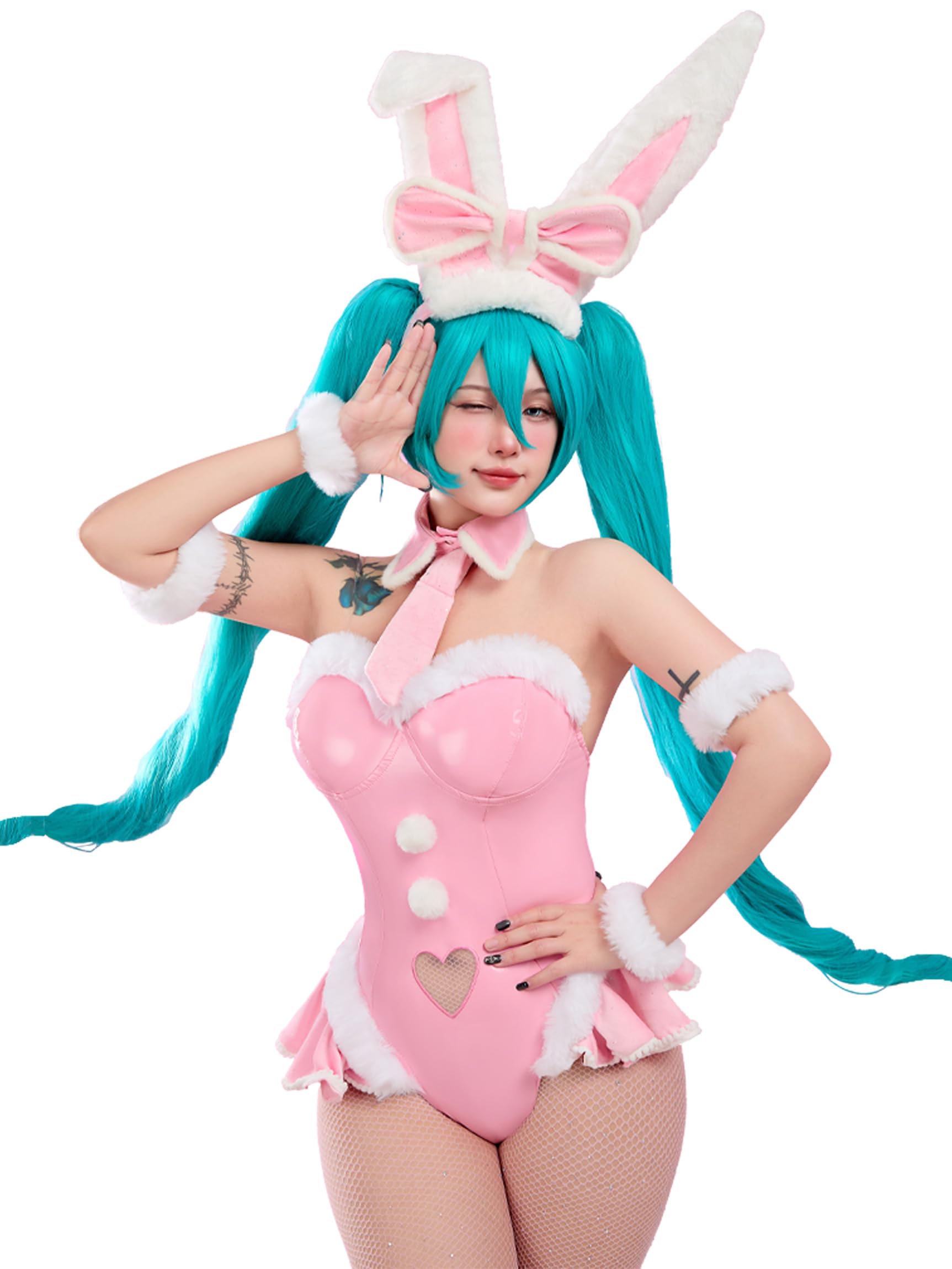 [Mobbunny] レディース 美女 バニーガール うさぎ風 コスチューム コスプレ アニメ ゲーム 制服 セクシー かわいい ボディスーツ レオタード キュート 衣装セット 仮装 変身 変装 ハロ
