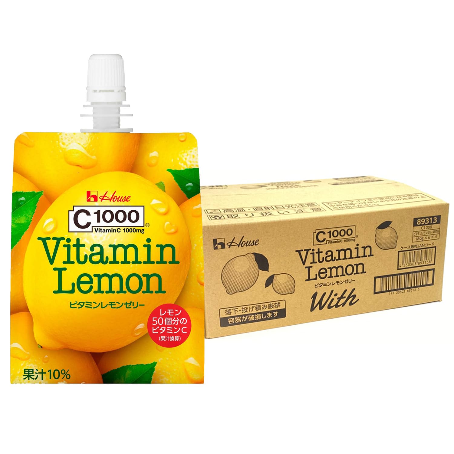 C1000 ビタミンレモンゼリーWith 180g×24袋 ハウスウェルネスフーズ