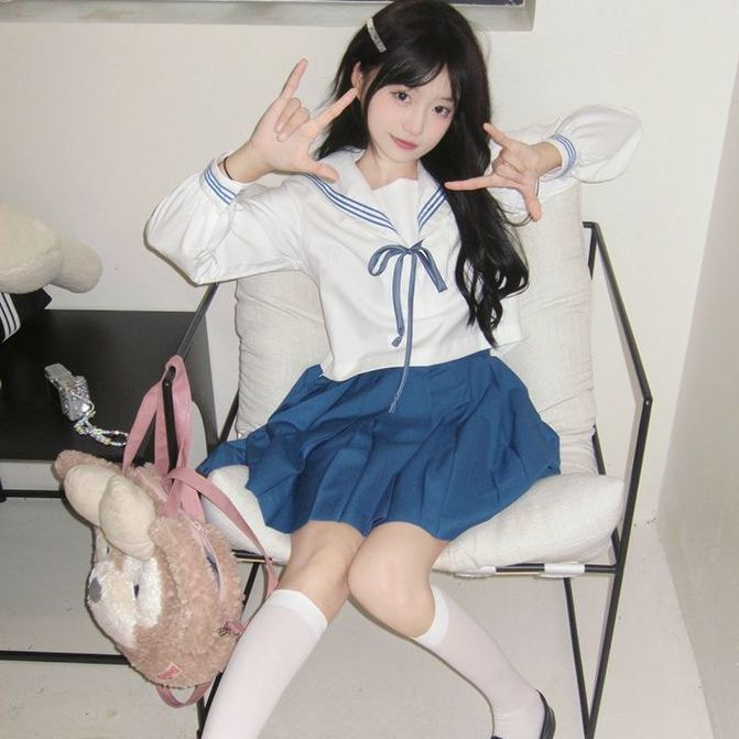 【1つ買うと10つ無料】基本的なスタイルjkユニフォームスカートスーツのカレッジスタイルミドルスーツスプリング