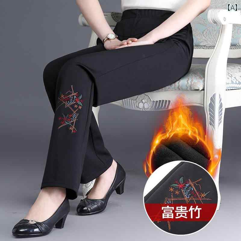 ズボン レディース カジュアル おしゃれ ファッション パンツ 厚手 起毛 冬 ストレート アウター ストレッチ 春秋 綿 6,180円