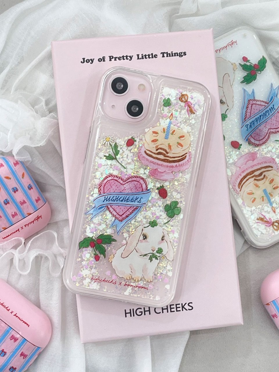 [HIGH CHEEKS]韓国人気ファッションiPhoneケースHigh bunny Glitter Phonecase