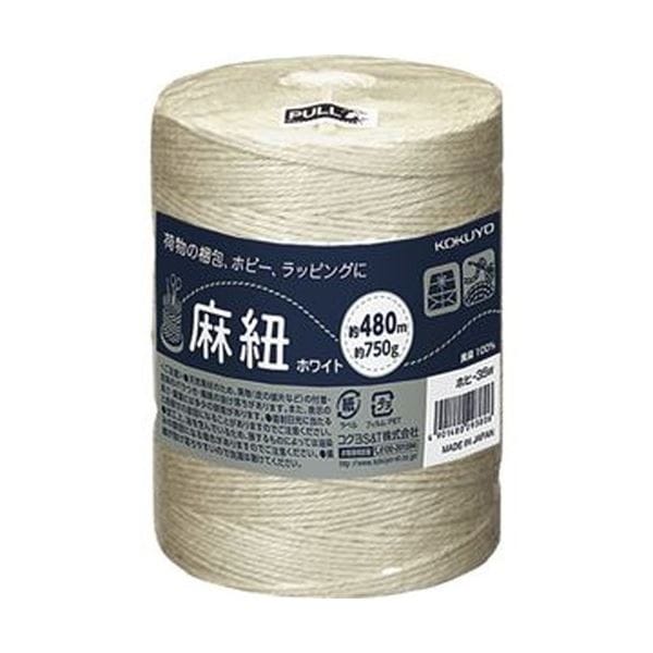 （まとめ）コクヨ 麻紐（ホビー向け）ホワイト480m ホヒ-35W 1巻(×10セット)