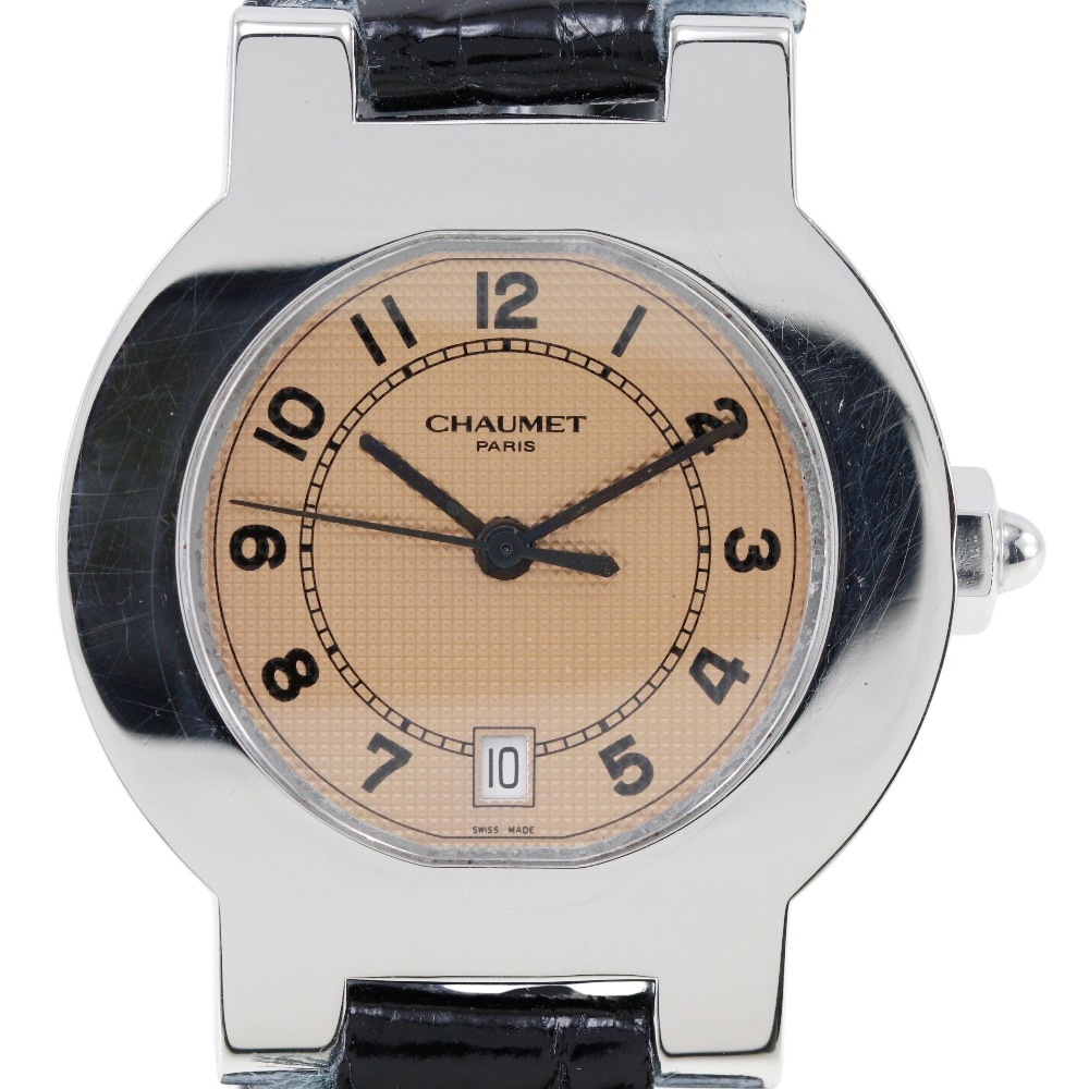 Chaumet ショーメ 腕時計 ステンレススチール クロコダイル クオーツ アナログ表示 レディース ブロンズ文字盤 中古品